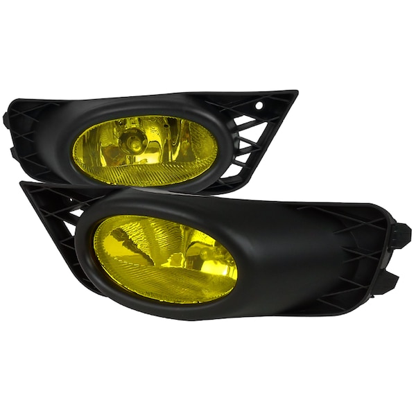 Spec-D Tuning 09-12 Honda Civic Fog Light Yellow Lens 4 Door Sedan LF-CV094AMOEM-RS - main